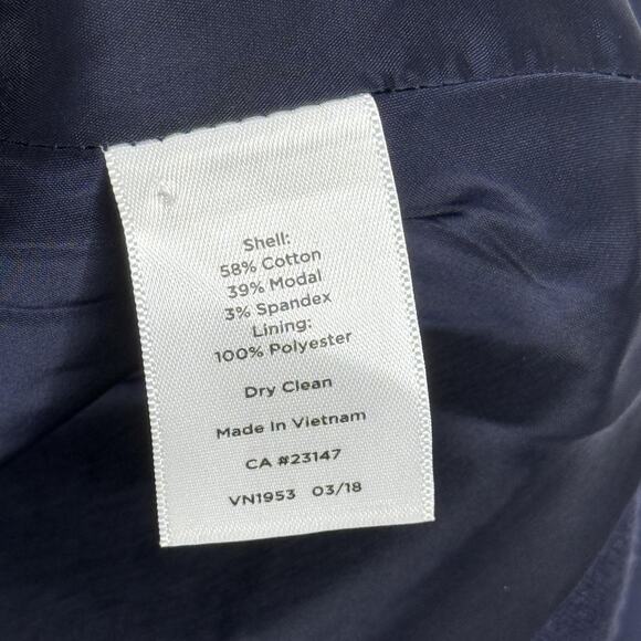 Talbots Blazer Womens 10 Navy Button Front Stretch Lined Peplum Peter Pan Collar - Picture 4 of 7